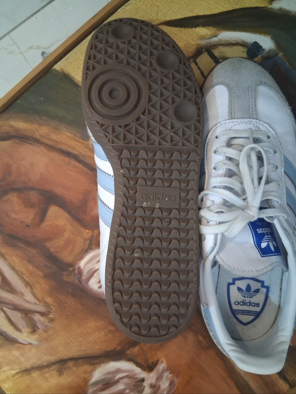 Adidas Samba White & Light Blue Sneakers - Picture 8 of 8